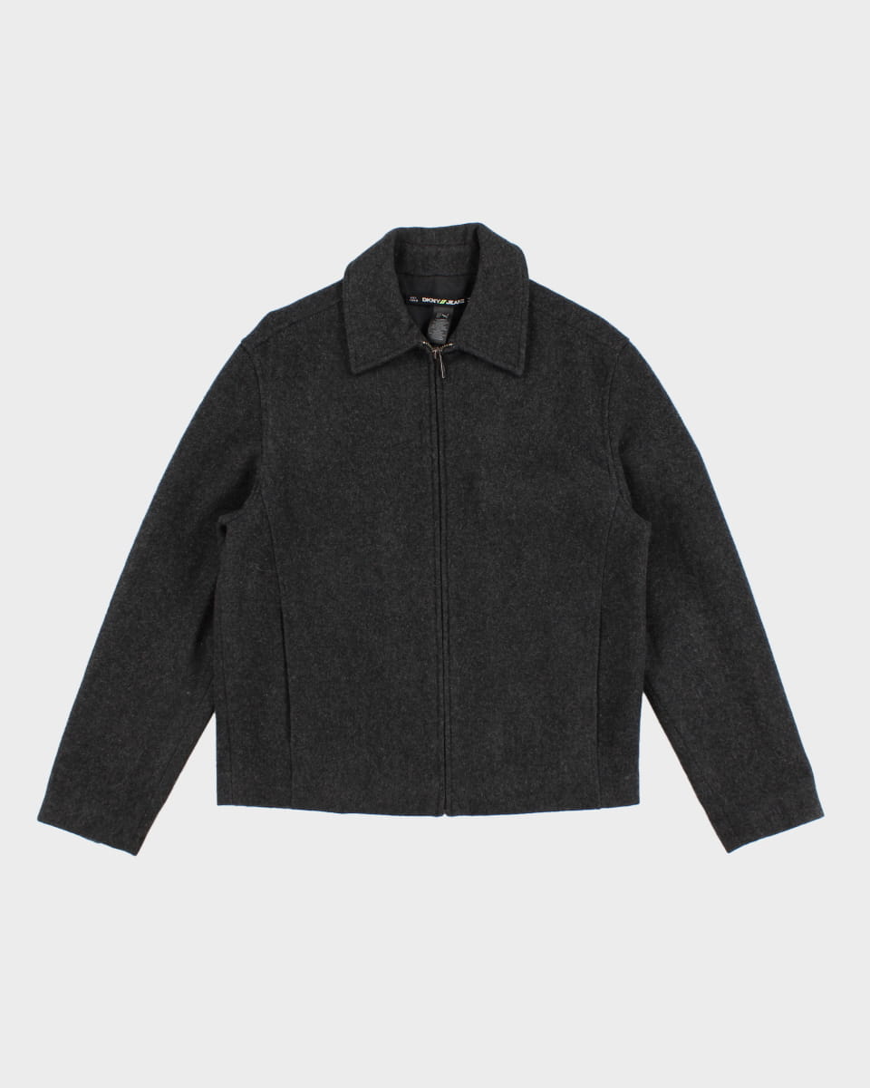 Vintage 90s DKNY Wool Blend Harrington Jacket - S