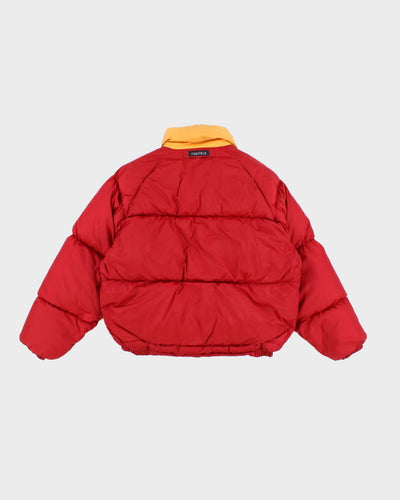 Vintage 90s Nautica Reversible Red/Grey Down Puffer Jacket - M