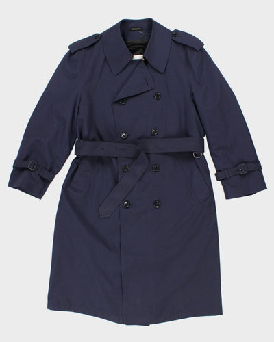 Vintage 90's Men's Navy London Fog Mac Coat with Detachable Wool Blend Lining - XXL