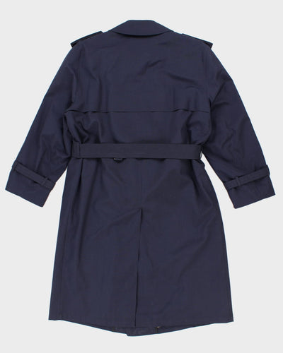 Vintage 90's Men's Navy London Fog Mac Coat with Detachable Wool Blend Lining - XXL