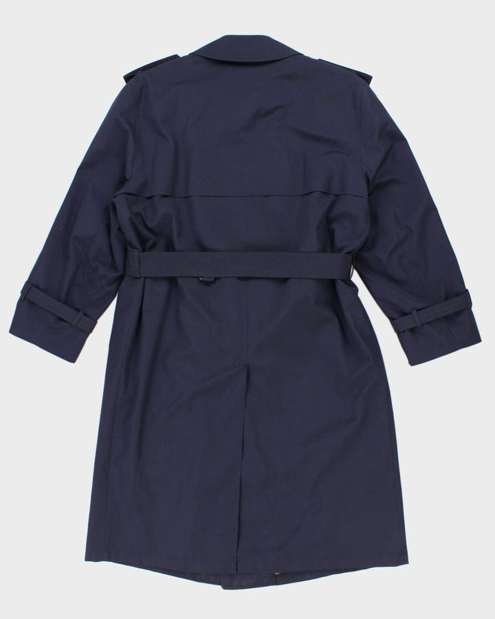 Vintage 90's Men's Navy London Fog Mac Coat with Detachable Wool Blend Lining - XXL