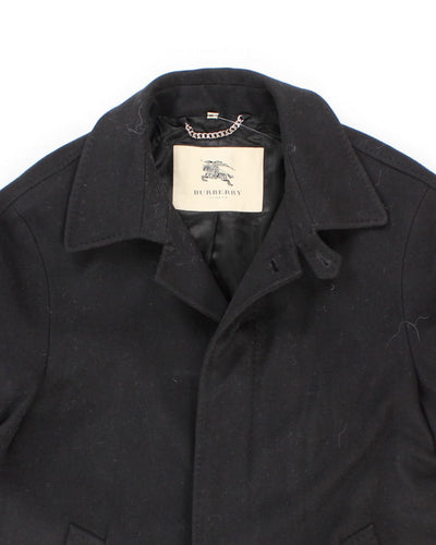 Men's Burberry All Black Heavy Winter Coat - XL