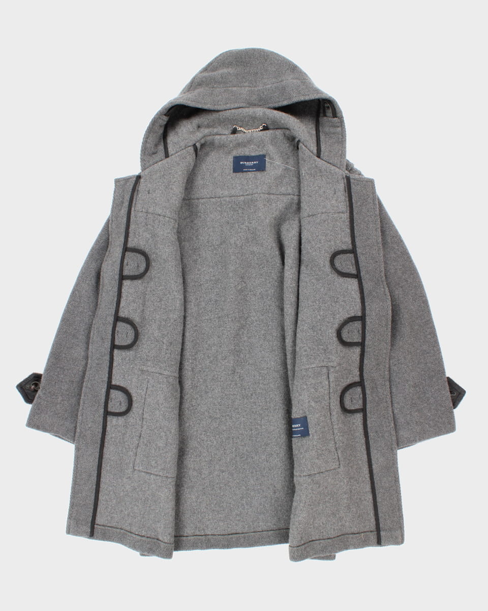 Men's Grey Burberry Heavy Winter Coat - L XL