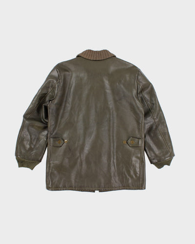 70's Vintage Men's Leather and Trim Heavy Jacket - M L