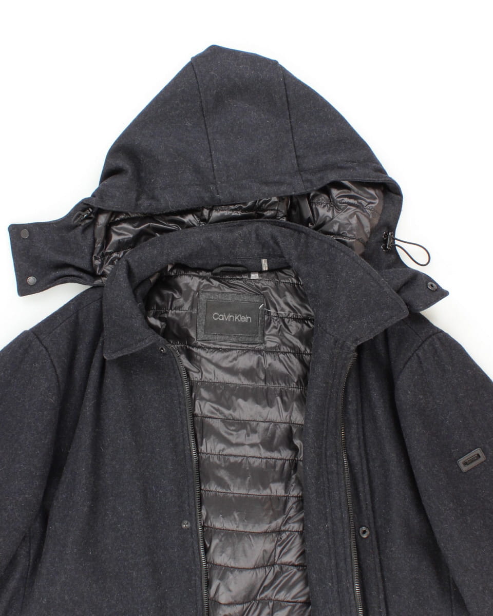 Calvin Klein Hooded Overcoat - XXL