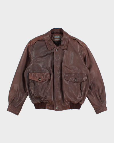 Vintage Bally Brown Leather Jacket - XL
