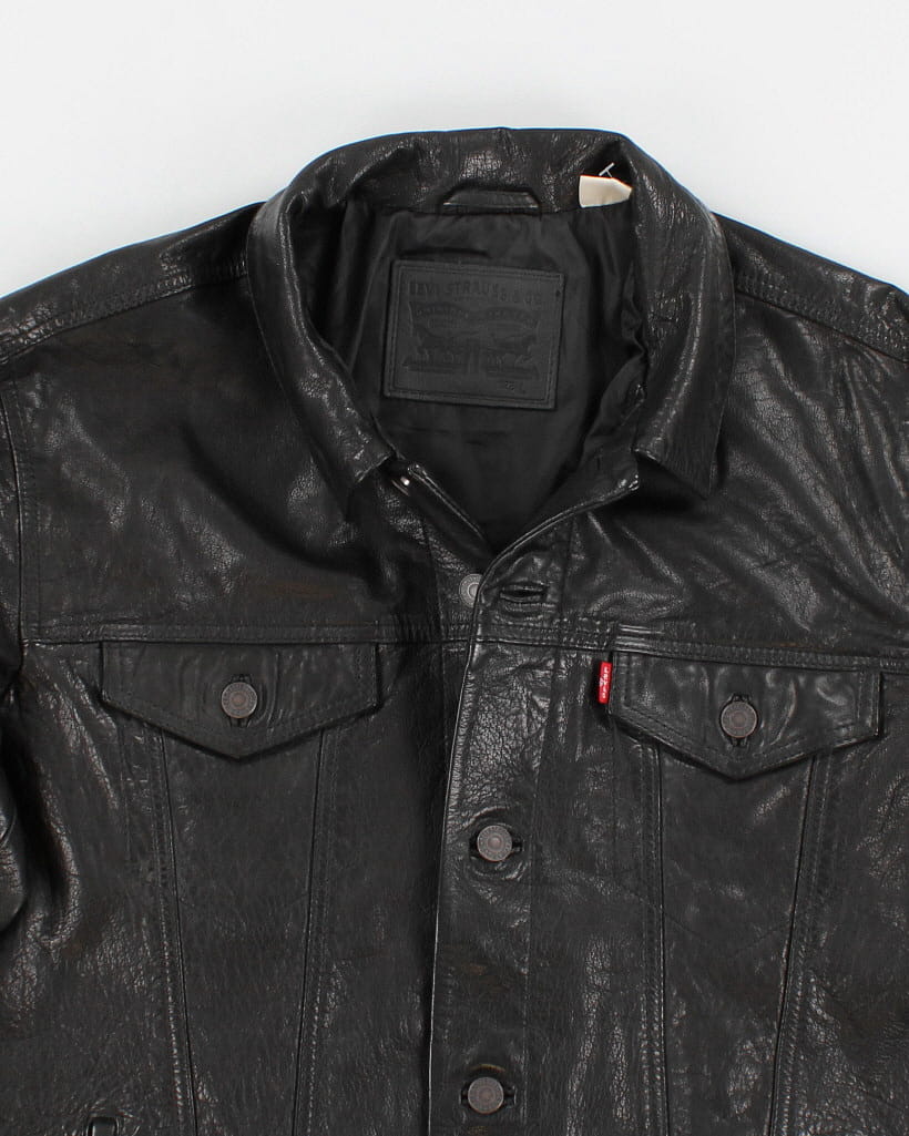 Levi's Leather Trucker Jacket - L – Rokit