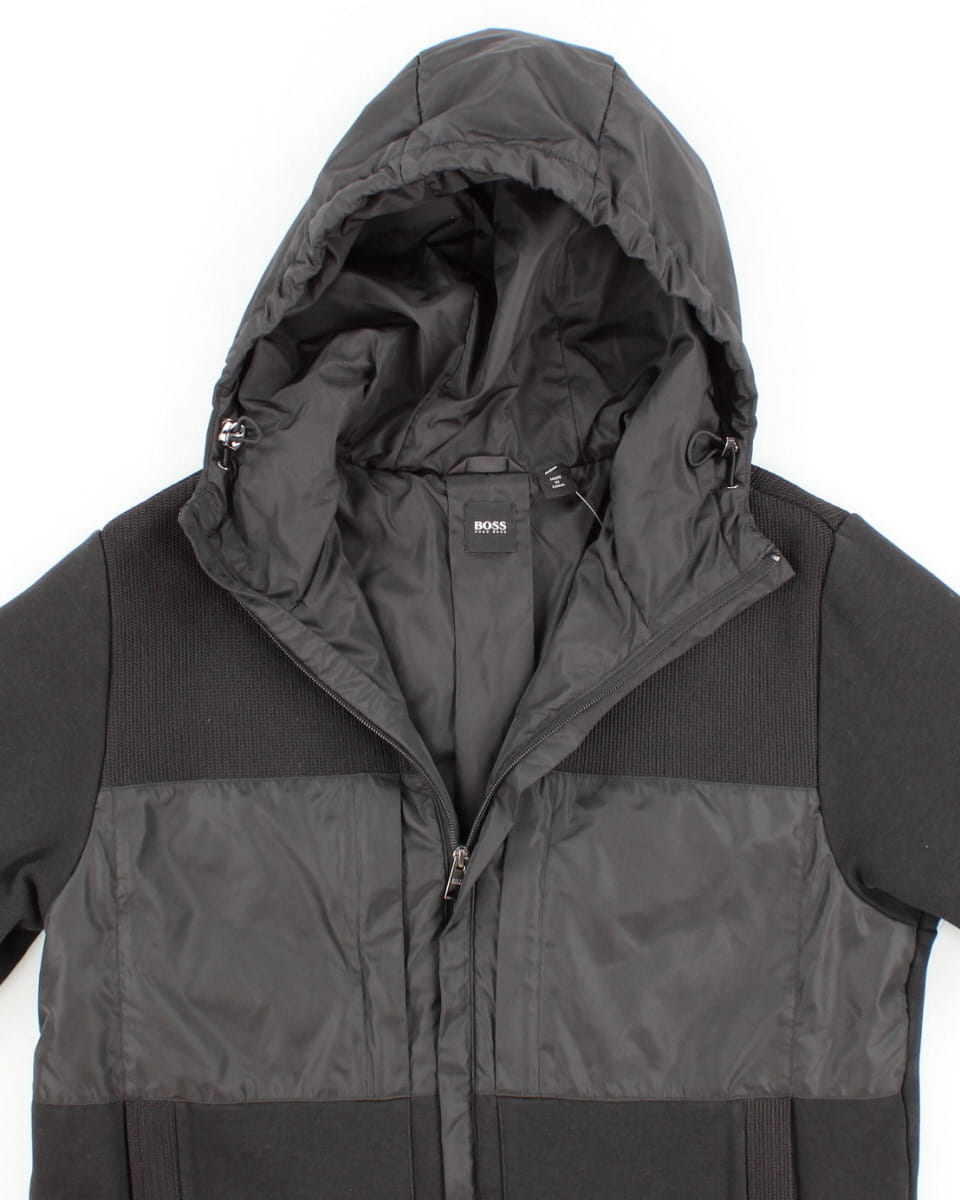 Mens Black Hooded Hugo Boss Sports Jacket - M