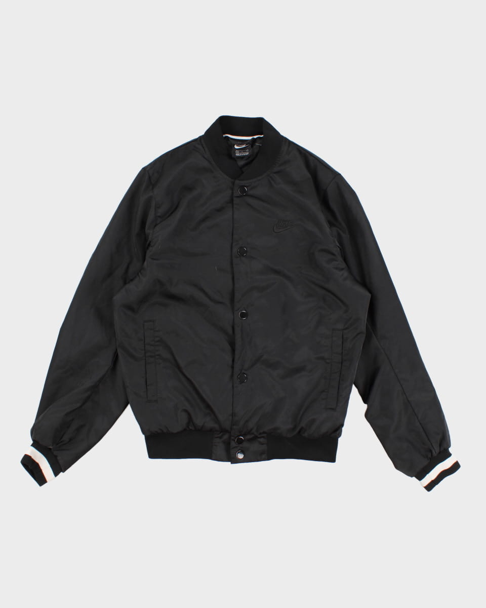 Mens Black Nike Snap Up Bomber Jacket - S