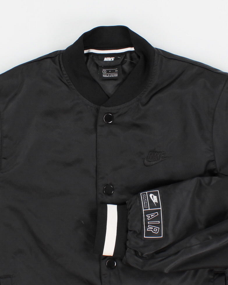 Mens Black Nike Snap Up Bomber Jacket - S