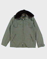 Vintage Western Cap Garment Fleece Collared Jacket - L