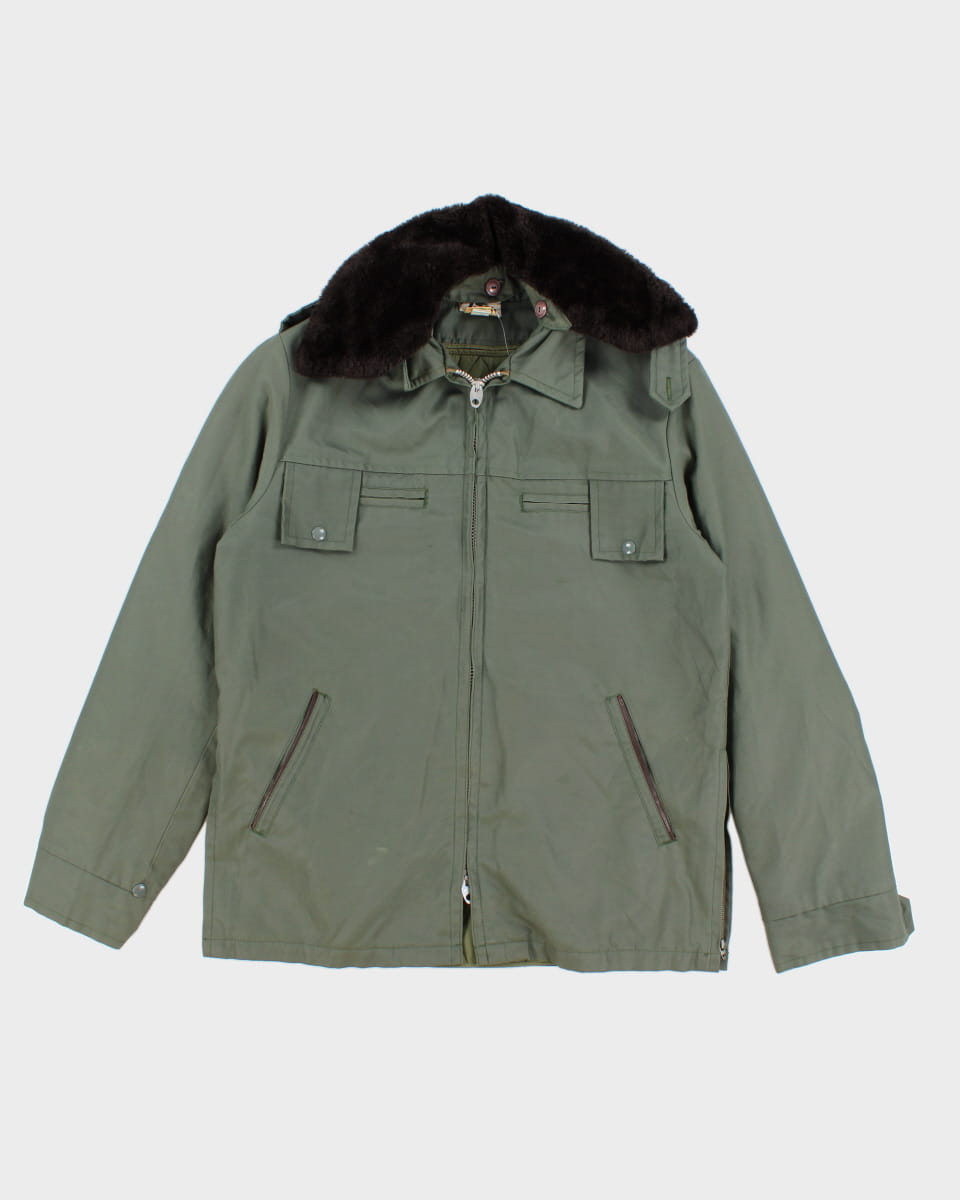 Vintage Western Cap Garment Fleece Collared Jacket - L