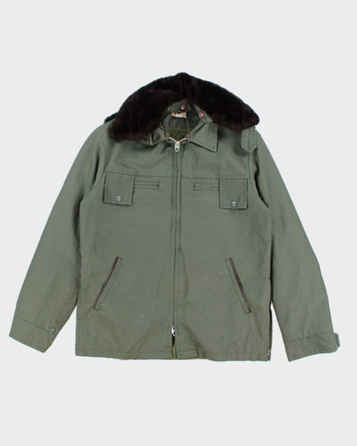 Vintage Western Cap Garment Fleece Collared Jacket - L