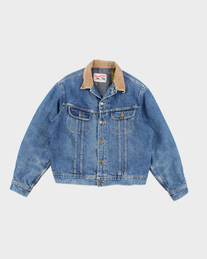 Vintage 80s Lee Storm Rider Cord Collared Denim Chaqueta L