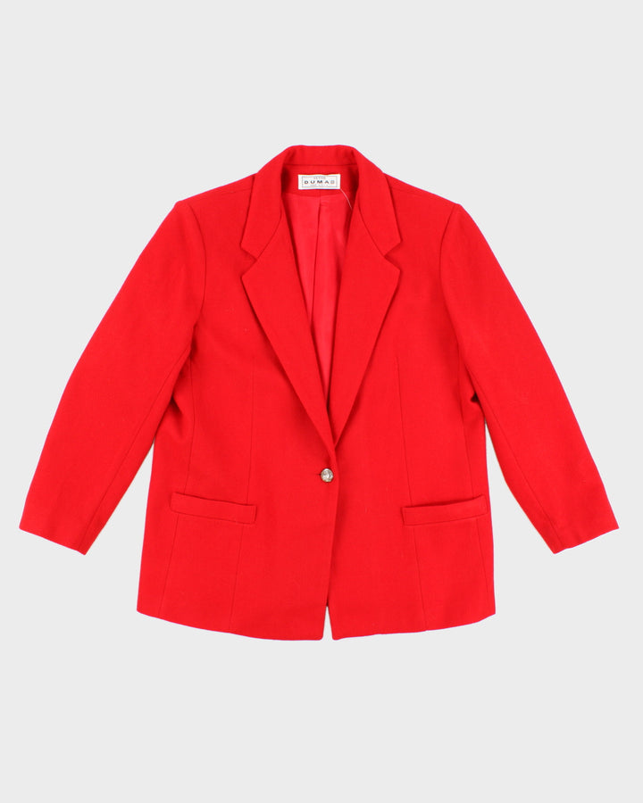 Vintage 80s Dumas Petite Red Wool Blazer - M