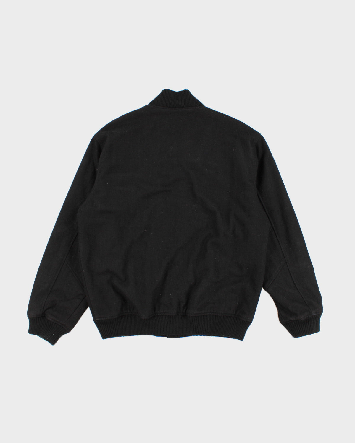 Mens Black Button Up Bomber Jacket - M