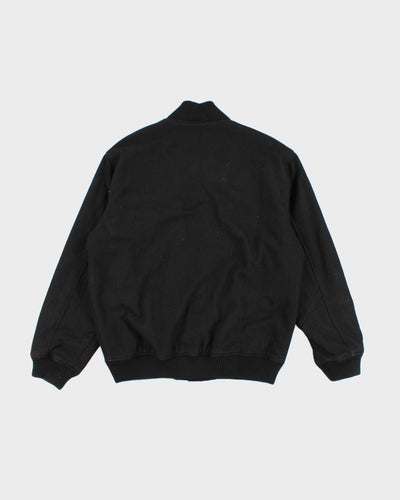 Mens Black Button Up Bomber Jacket - M