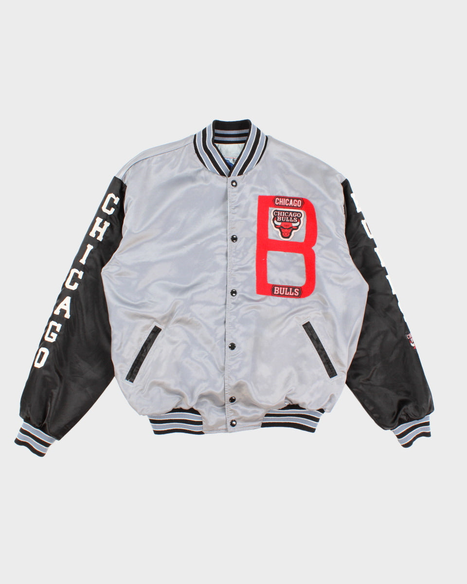 Mens Grey Chicago Bulls Bomber Jacket - M