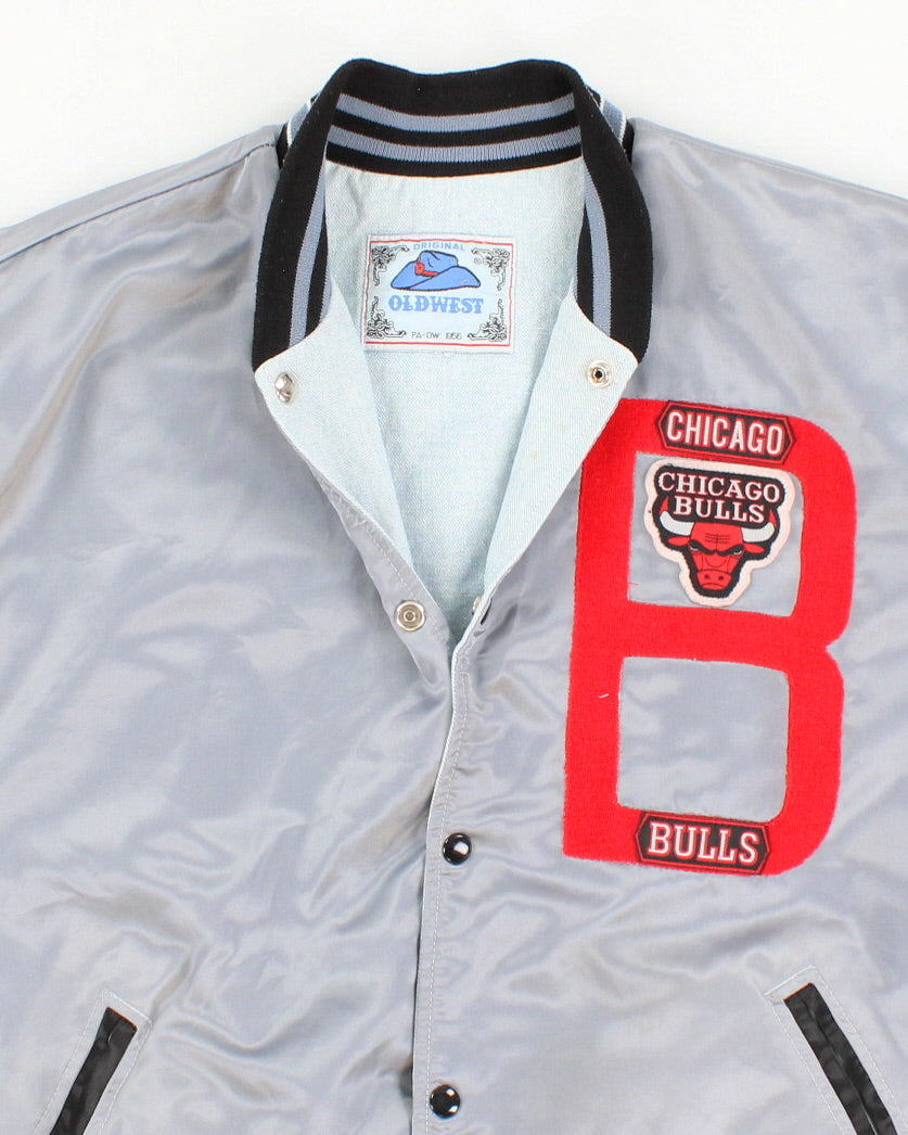 Mens Grey Chicago Bulls Bomber Jacket - M