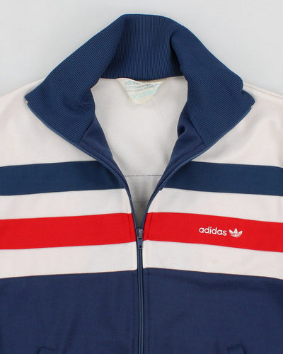 Mens 1970s Navy Adidas Zip Up Jacket - S