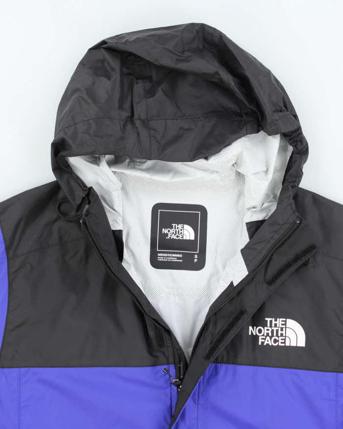 Mens Blue The North Face Hooded Windbreaker Jacket - S