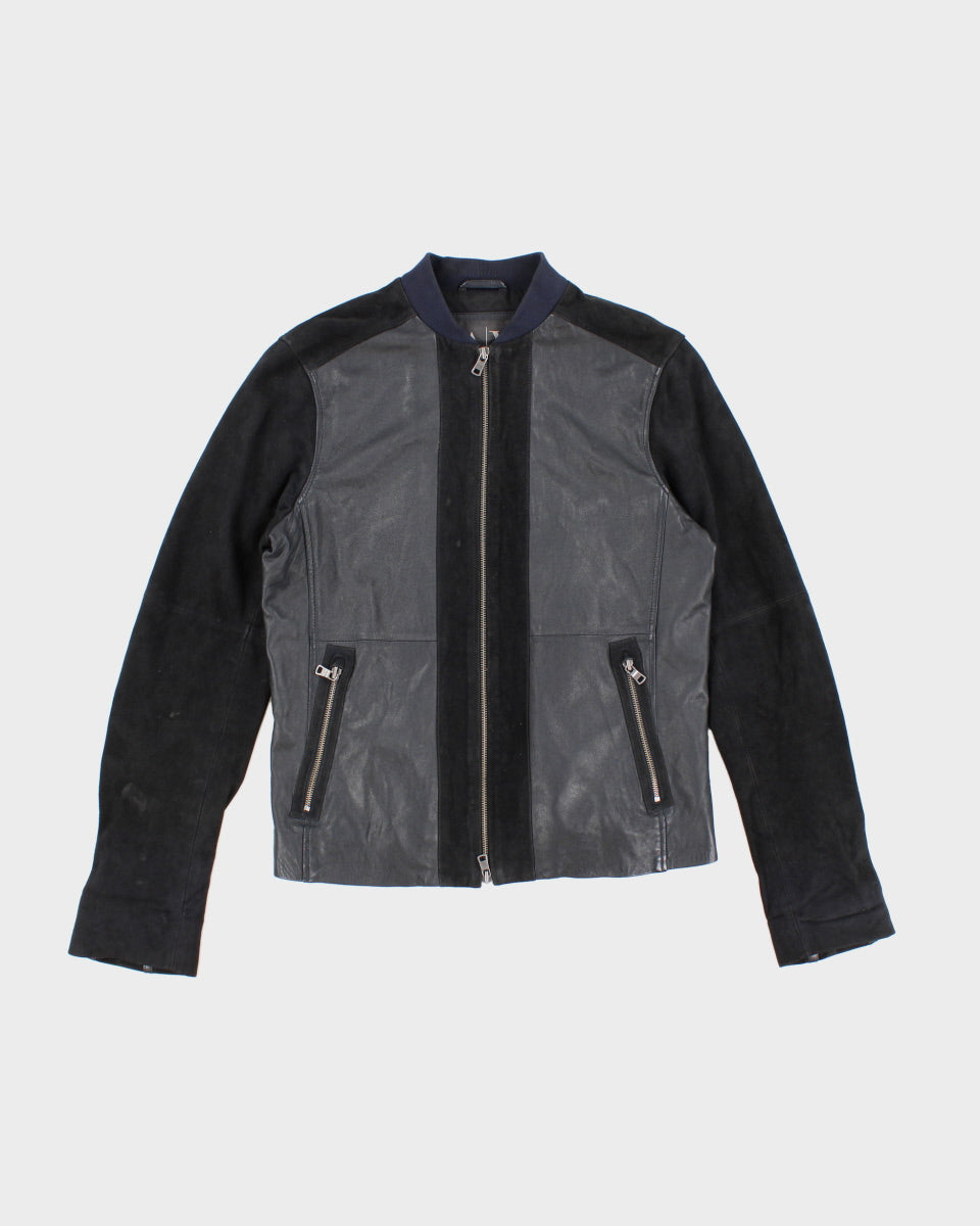 Mens Black Suede and Leather Armani Exchange Jacket - M