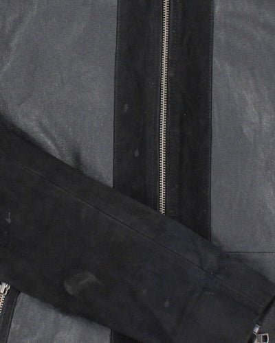 Mens Black Suede and Leather Armani Exchange Jacket - M