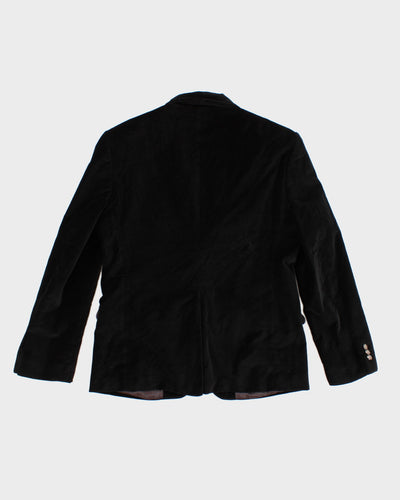 Vintage 90s Black Velvet Single Breasted Suit Jacket - M