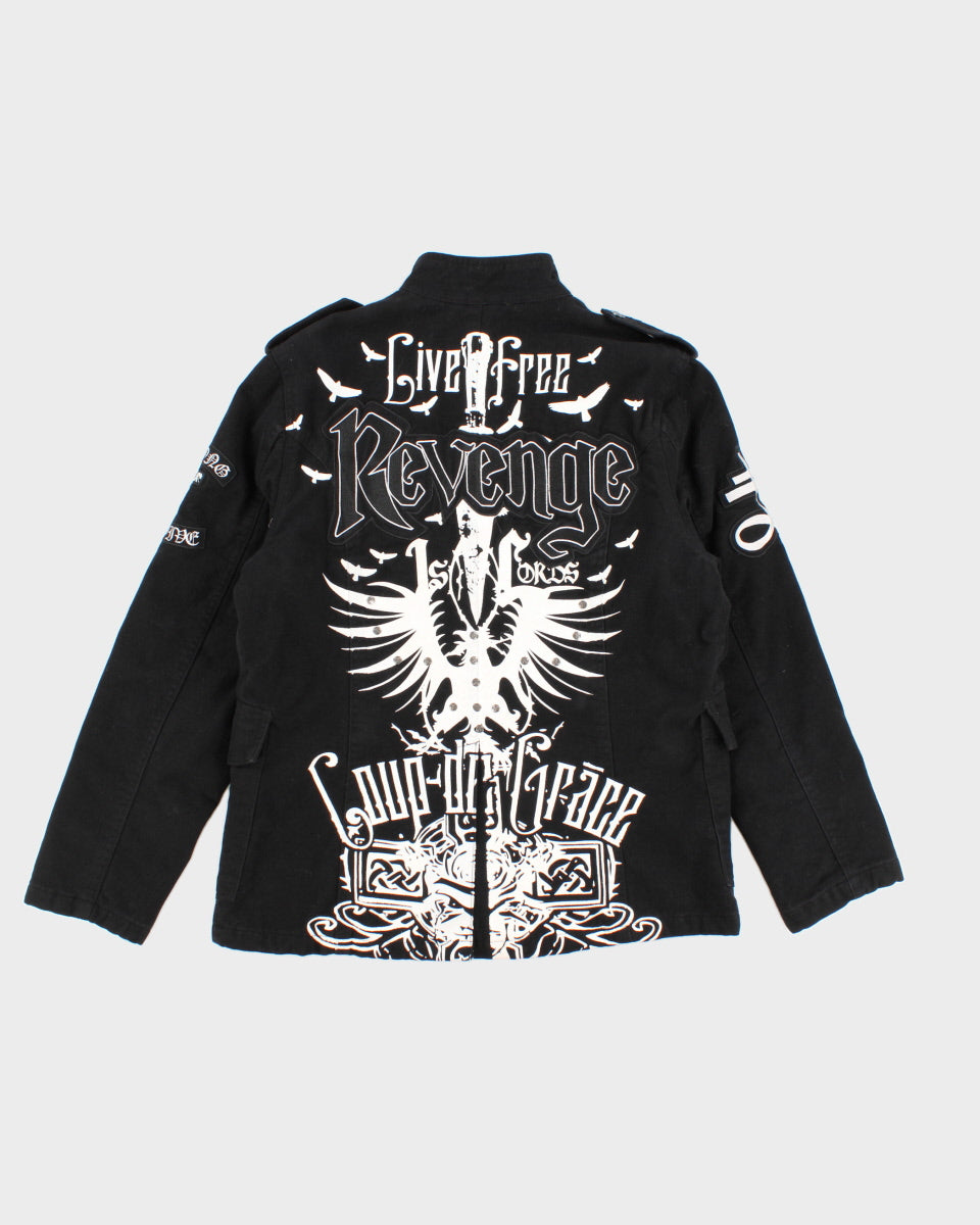 Mens Black Label Lined Patch Jacket - L