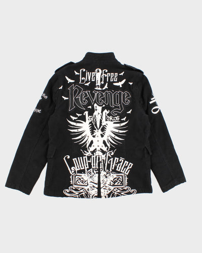 Mens Black Label Lined Patch Jacket - L