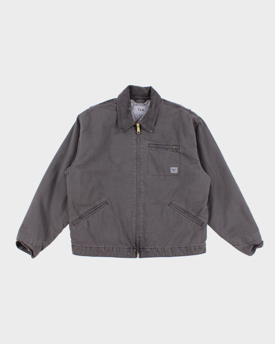 Mens Grey Denim Tna Bomber Jacket - L
