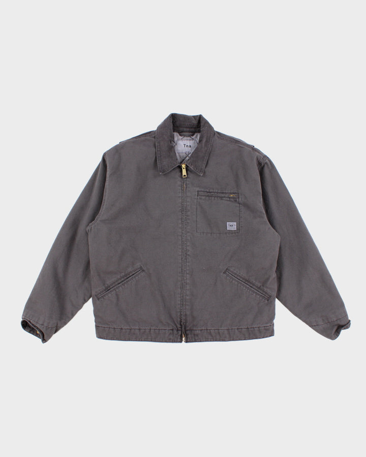 Mens Grey Denim Tna Bomber Jacket - L