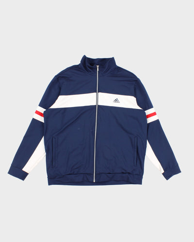 Mens Navy Adidas Zip Up Windbreaker Jacket - XL