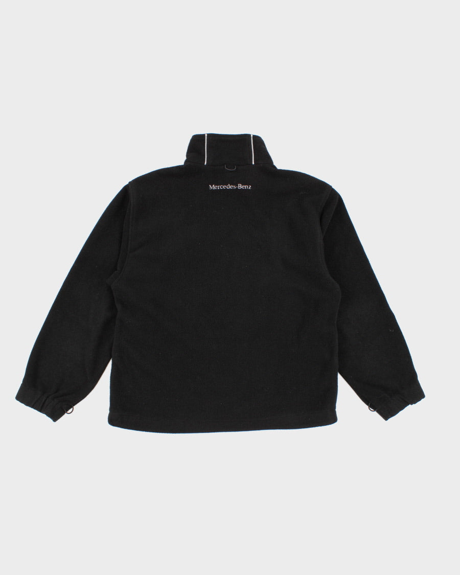Mens Black Mercedes Benz |Fleece Zip Up Jacket - M