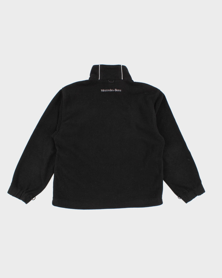 Mens Black Mercedes Benz |Fleece Zip Up Jacket - M