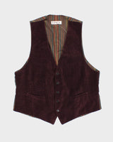 Vintage Linea Purple Velvet Waistcoat - L