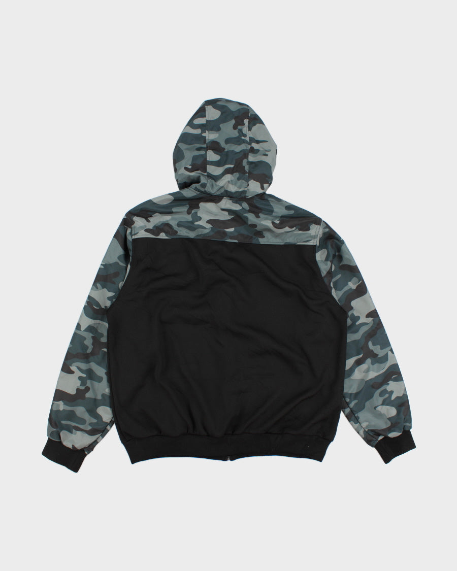 Mens Camouflage NHL Black and Grey Camo Hoodie L