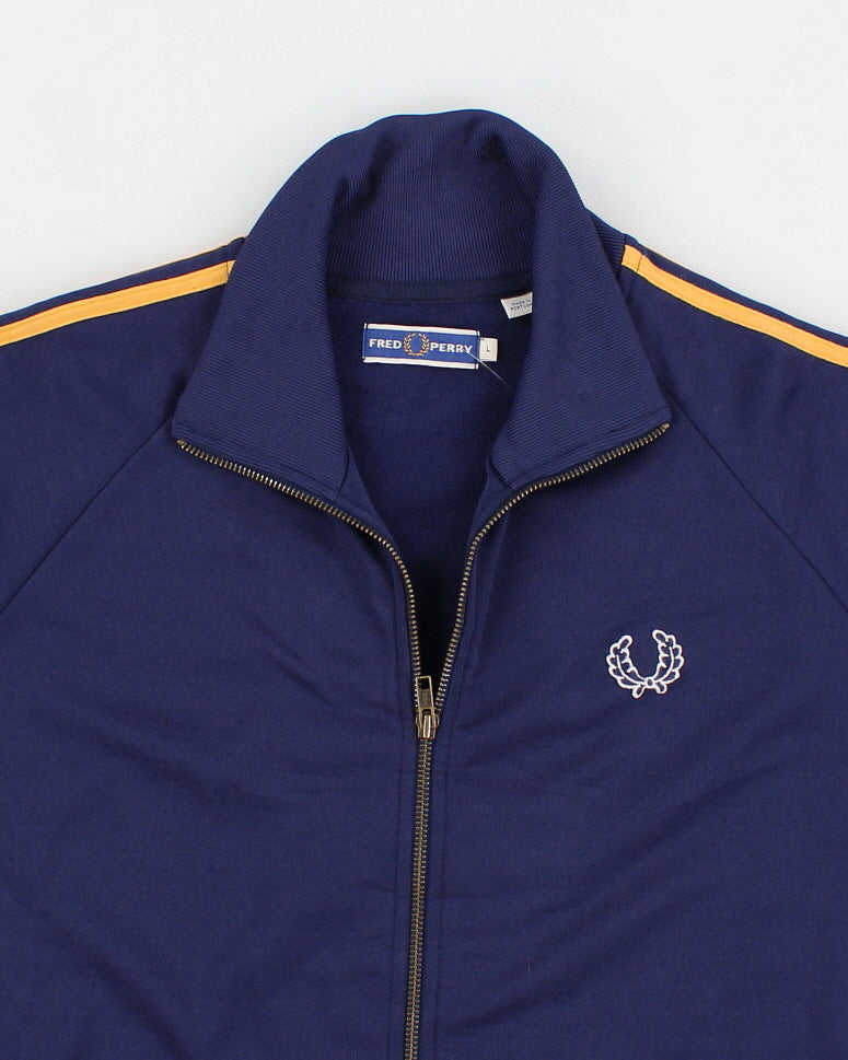 Mens Blue Fred Perry Zip Up Sweatshirt - L