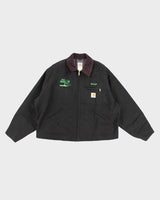 Mens Black Carhartt Plumping Embroidered Duck Jacket - XL