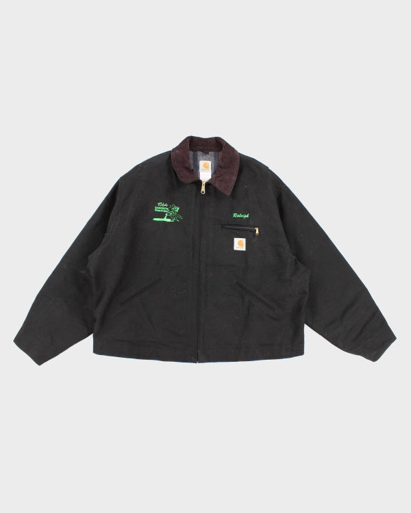 Mens Black Carhartt Plumping Embroidered Duck Jacket - XL