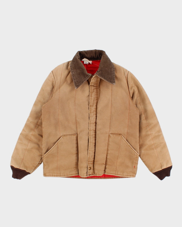 Mens 1990s Beige Canvas Hunting Jacket - M