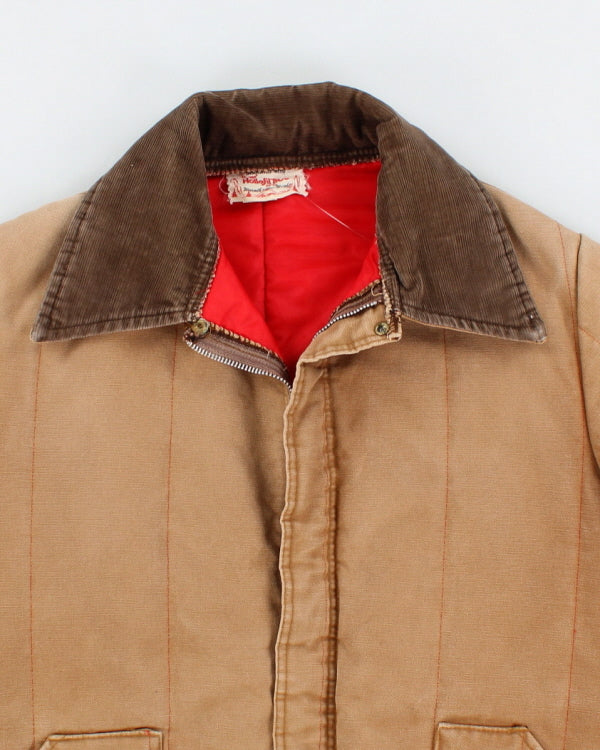 Mens 1990s Beige Canvas Hunting Jacket - M