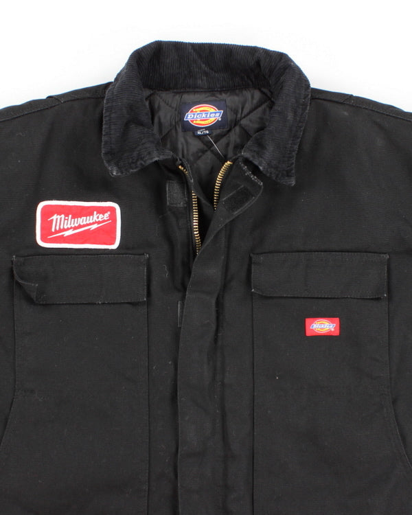 Mens Black Canvas Dickies Milwaukie Patch Bomber Jacket - XL