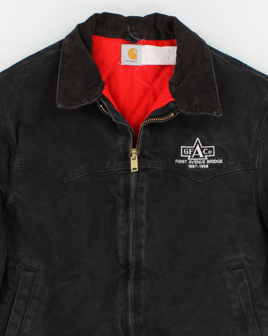 Vintage 90s Carhartt Faded Black Work Wear Jacket - XL