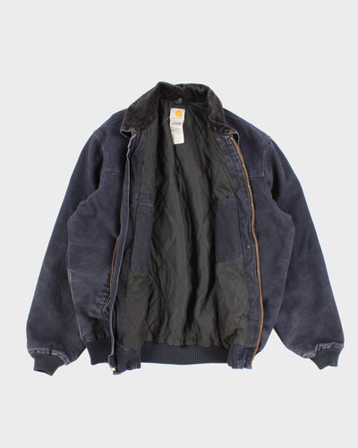 00s Carhartt Navy Fleece Lined Work Wear Jacket - XL