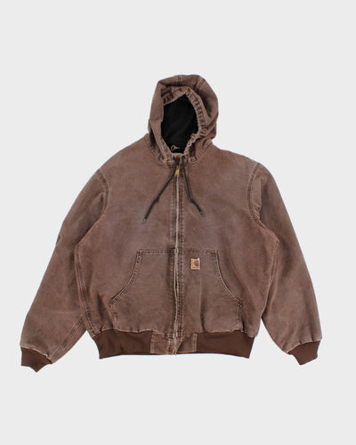 00s Carhartt Dream Wear Hooded Brown Work Jacket - L