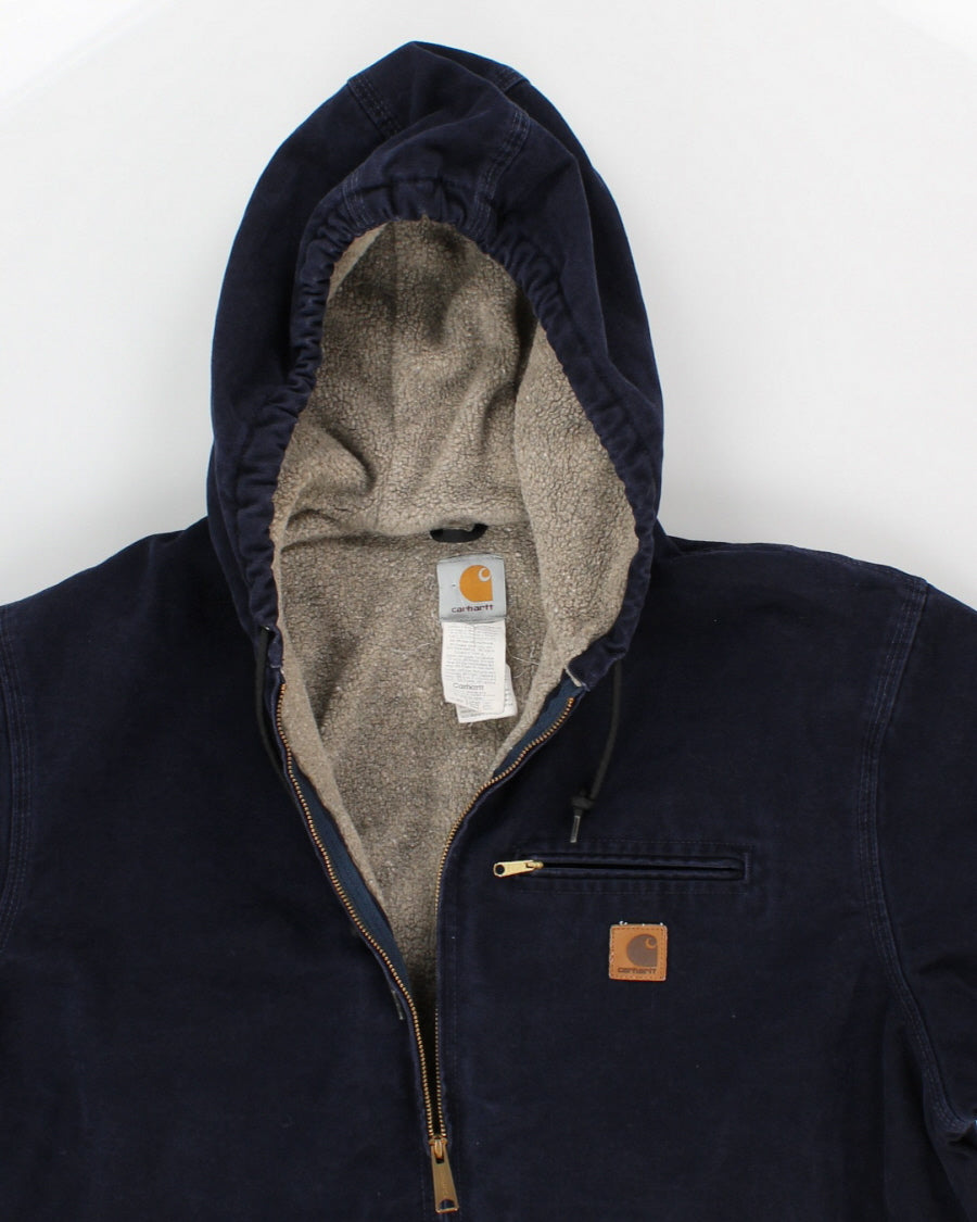 Vintage Carhartt Hooded Fleece Lined Winter Work Wear Jacket - XL Tall
