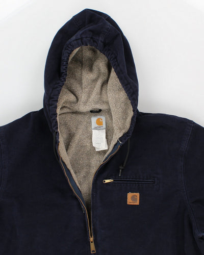 Vintage Carhartt Hooded Fleece Lined Winter Work Wear Jacket - XL Tall