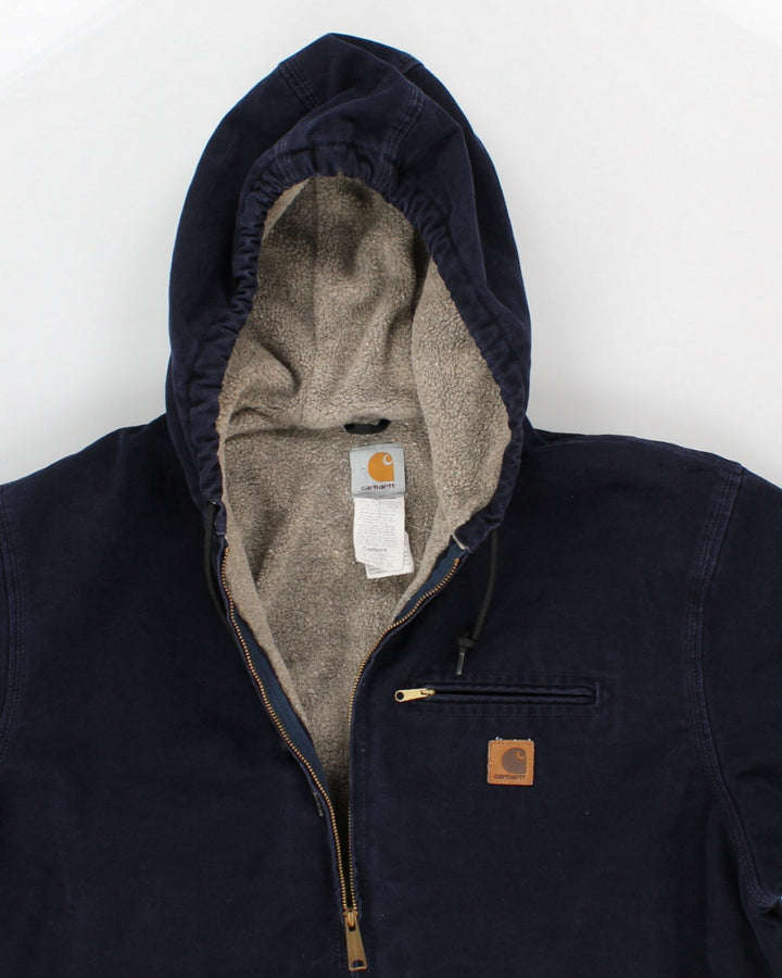 Vintage Carhartt Hooded Fleece Lined Winter Work Wear Jacket - XL Tall