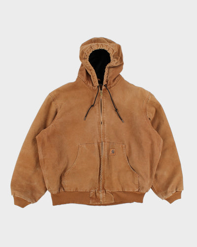 00s Carhartt Hooded Fleece Lined Work Wear Jacket - XL